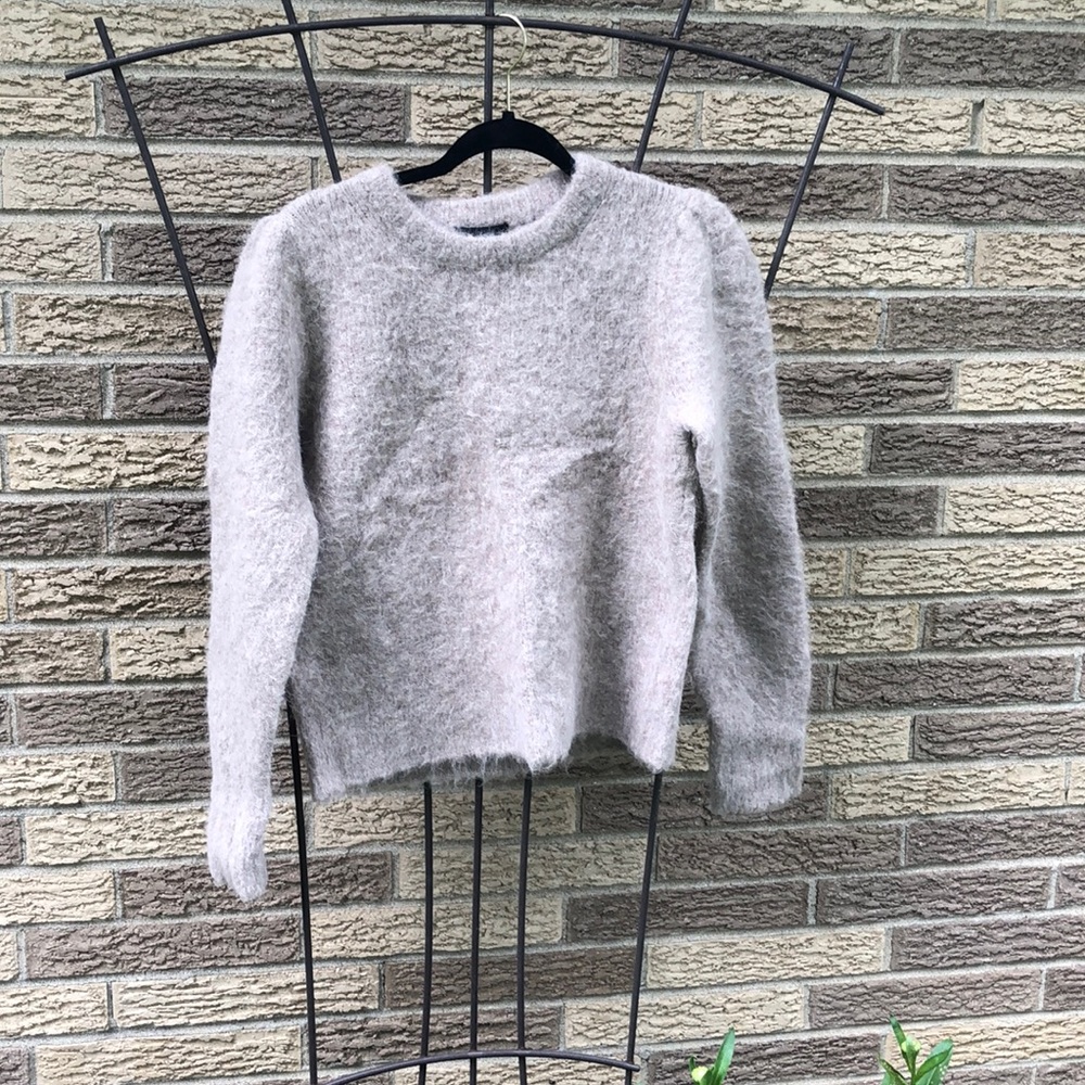 JCrew wool/alpaca puff sleeved sweater. Size small.